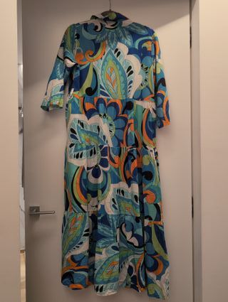 Abito camicia fantasia lungo