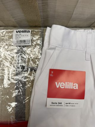 Velilla 344 Bermudas Multibolsillos Blancas