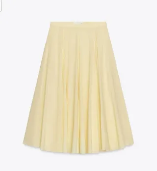 Falda midi Zara amarilla 