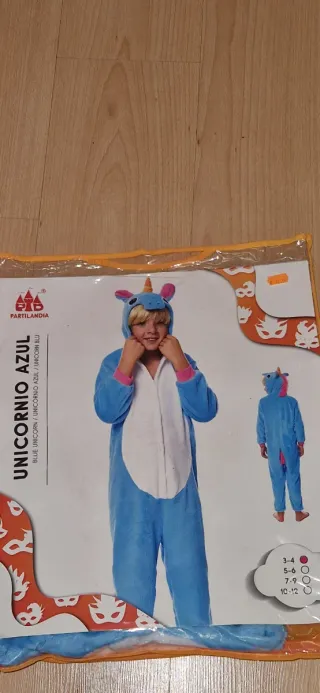 Disfraz Unicornio Azul Niño Talla 3-4