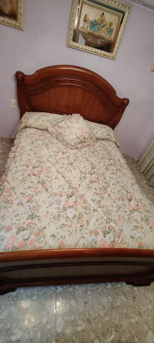 Colcha cama Matrimonial Flores Pastel