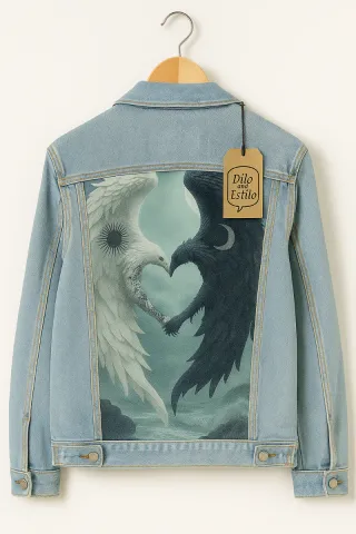 Chaqueta vaquera con estampado personalizado.