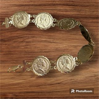 Pulsera monedas laminado oro