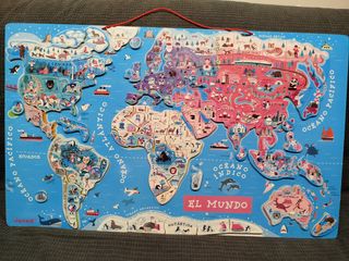 Puzzle Mapa Mundo Imanes Janod COMPLETO