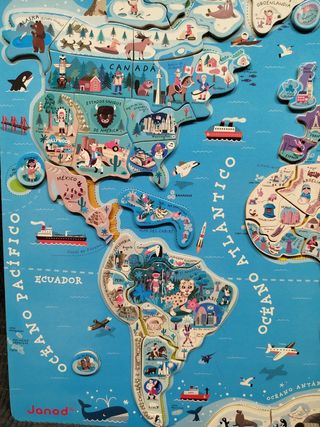 Puzzle Mapa Mundo Imanes Janod COMPLETO