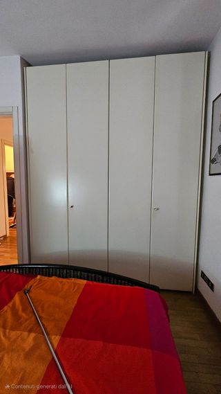 Armadio 4 ante con cassettiera bianco