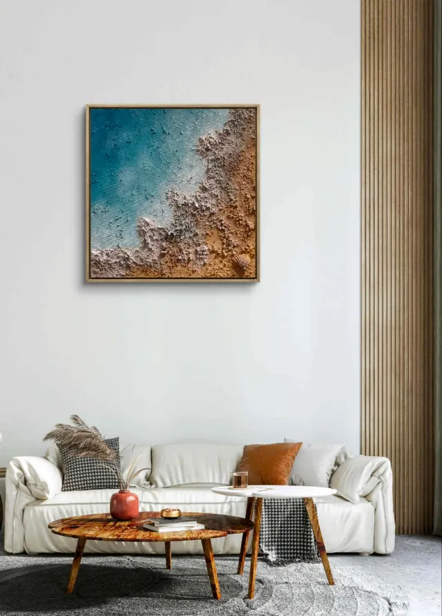 Cuadro Textura Abstracta Mar y Arena.
