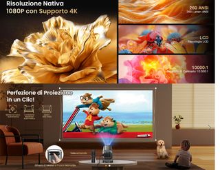 Proiettore Portatile 4K WiFi 6 Bluetooth 5.4