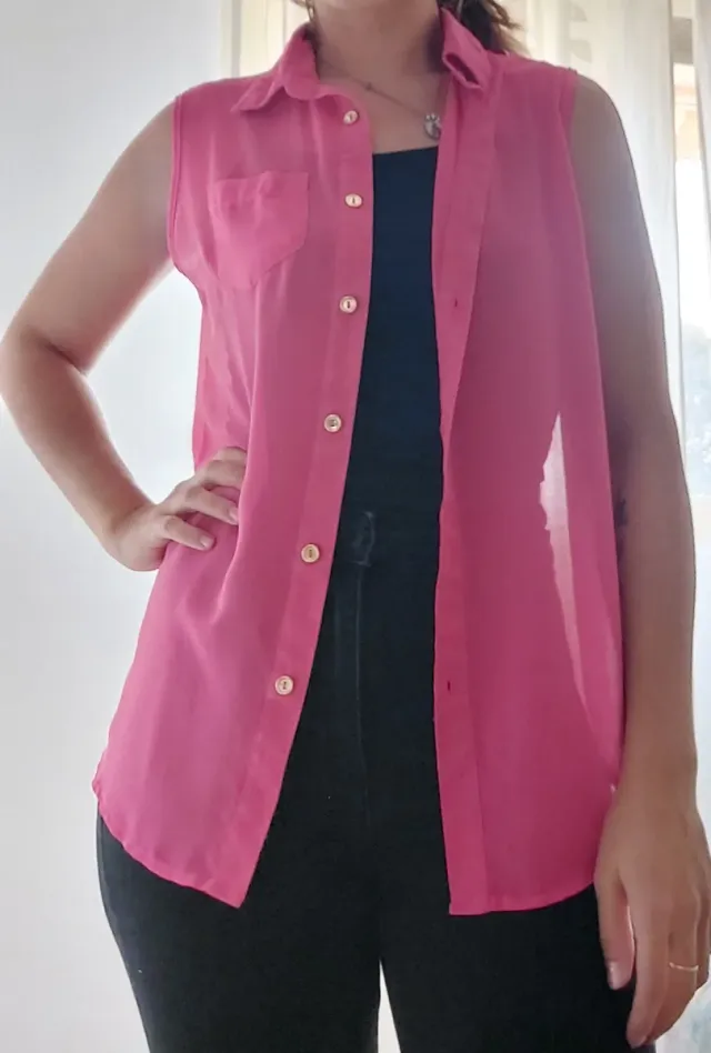 Camisa sin mangas rosa