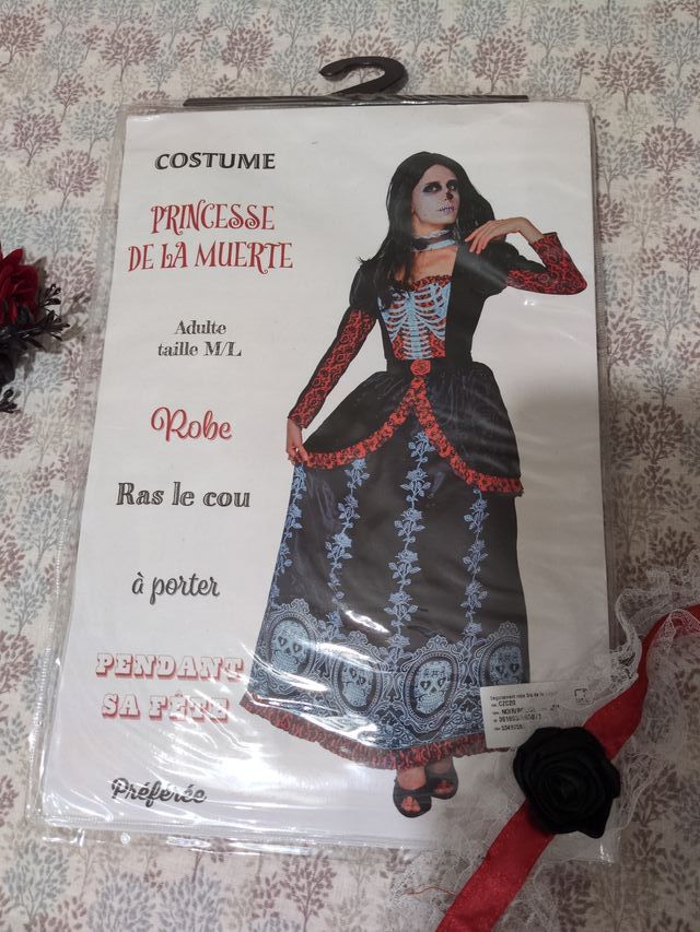 Disfraz Halloween Mujer Calavera Negra y Roja