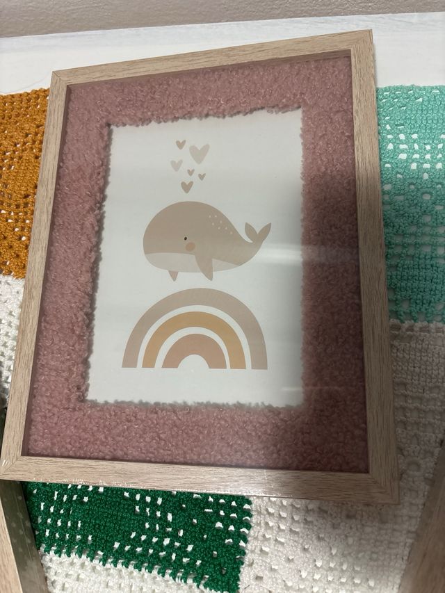 Lote 3 marcos fotos tela y madera