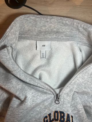 Sudadera GLOBAL media cremallera gris