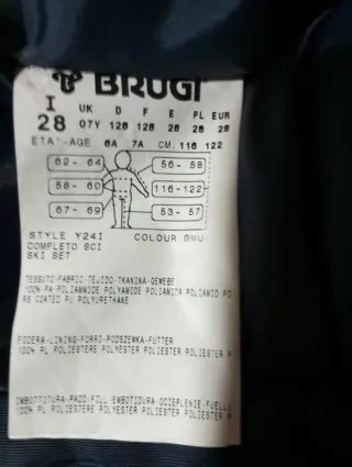 Peto de Nieve Infantil Azul . talla 4 a 6 años