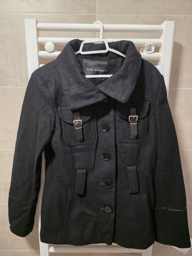 Abrigo Zara Negro Mujer