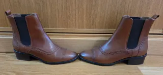 Botines chelsea Massimo Dutti piel marrón mujer 37