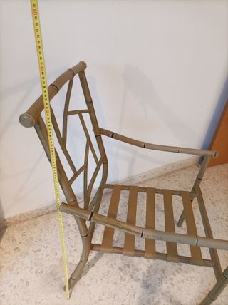 Silla aluminio efecto bambú