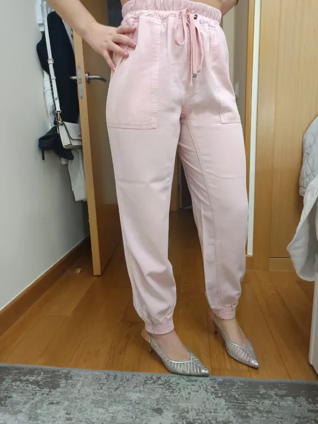 Pantalones Zara Talla M Rosa