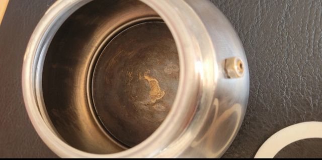 Cafetera de acero italiana vintage 