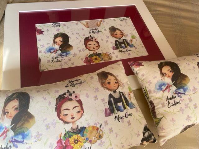 Cuadro y cojines a juego