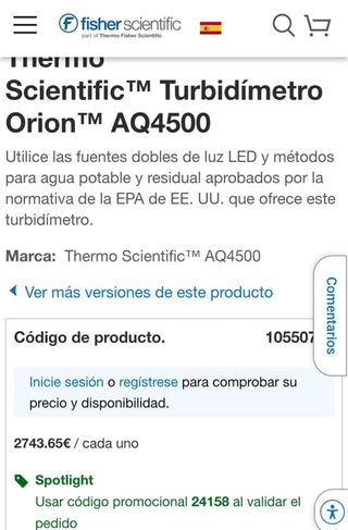 Turbidímetro Orion AQ4500 NUEVO