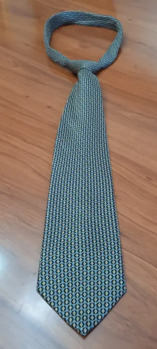 Corbata de SEDA hombre azul y amarilla