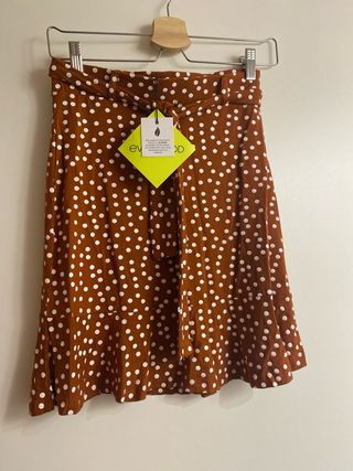 Falda lunares marrón talla S