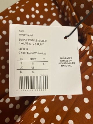 Falda lunares marrón talla S