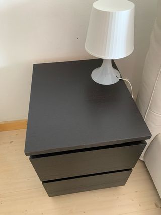 Coppia comodini Malm Ikea nero/marrone