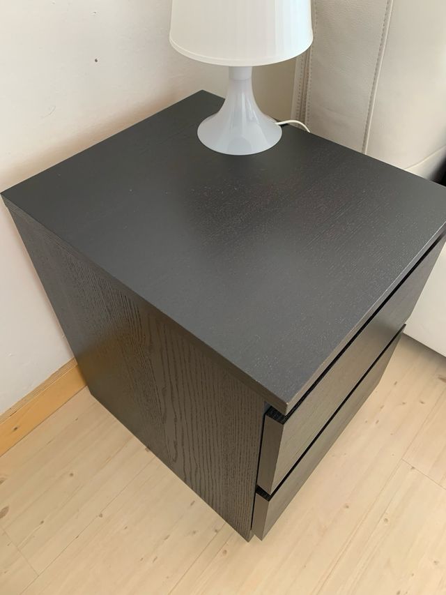 Coppia comodini Malm Ikea nero/marrone