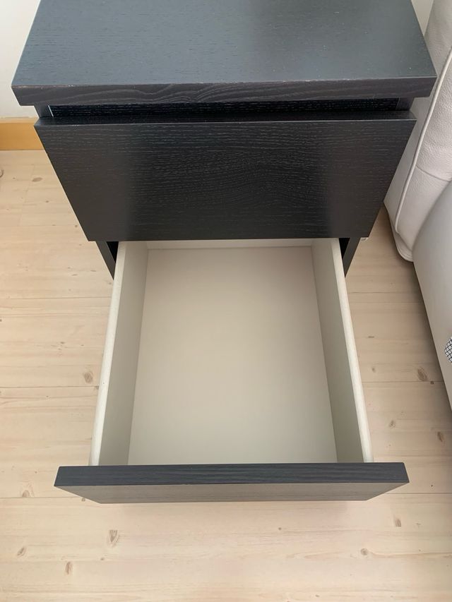 Coppia comodini Malm Ikea nero/marrone