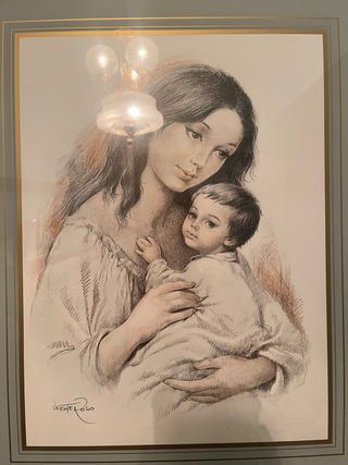 Quadro di Vicente Roso: Madre e figlio