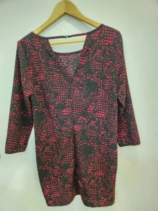 Vestido corto manga francesa estampado animalprint