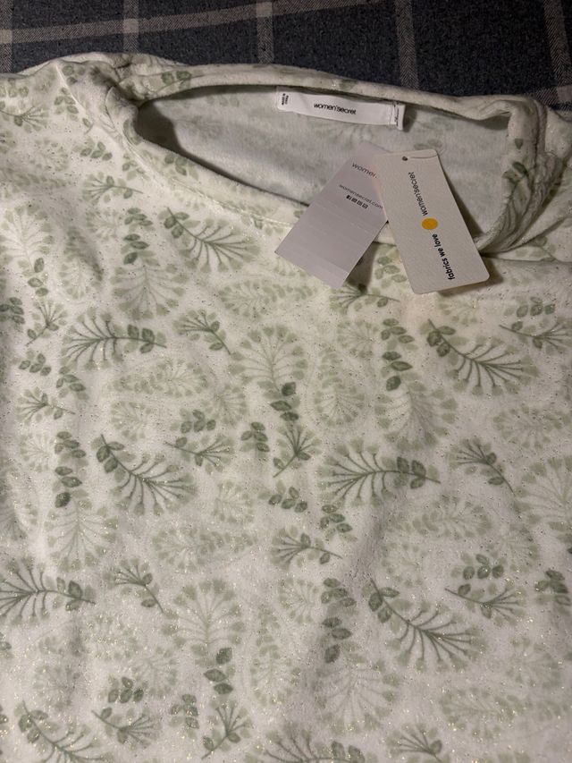 Pijama Women'Secret estampado blanco y verde XL