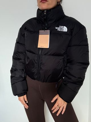 The North Face Crop Puffer Jacket Negra