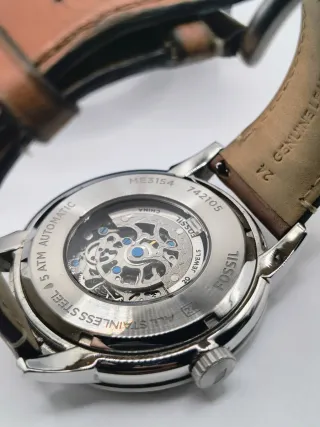 Reloj Fossil Automático Esqueleto Azul Marrón