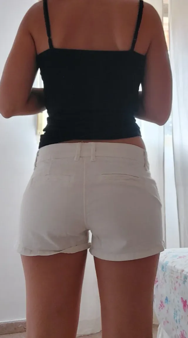 Pantalones cortos beige mujer