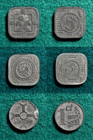55 Monedas Países Bajos - Alguna de plata