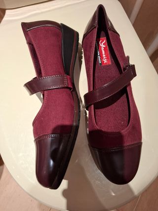 Zapatos Yameizi Burdeos Mujer