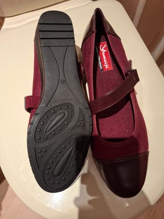 Zapatos Yameizi Burdeos Mujer