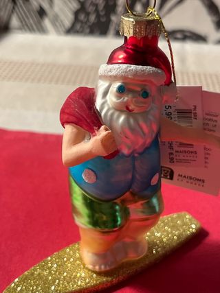 Adorno Navideño Santa Claus Surfista