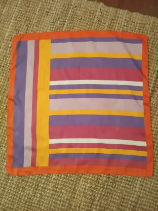 Pañuelo mujer rayas naranja y morado