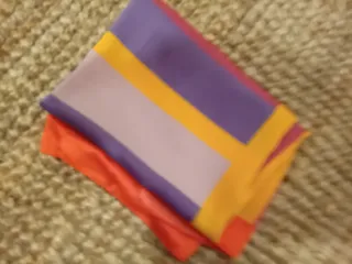 Pañuelo mujer rayas naranja y morado