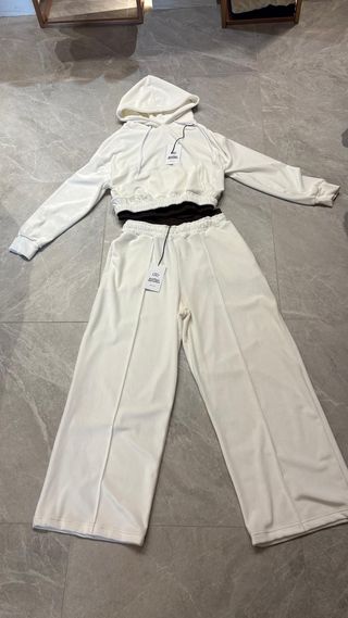 Completo tuta donna bianco panna