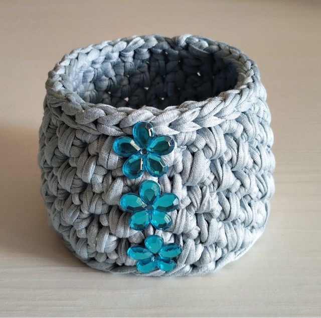 Cestini in fettuccia cotone fatti a mano