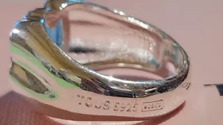 Anillo Tous S925 Plata/azul cielo.