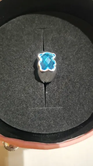 Anillo Tous S925 Plata/azul cielo.