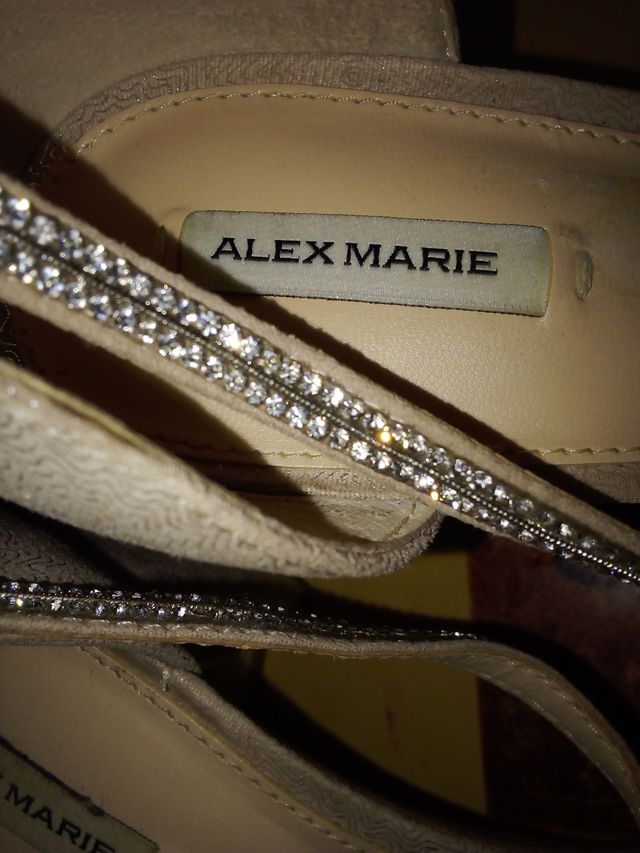 Zapatos de baile tacón beige/plata