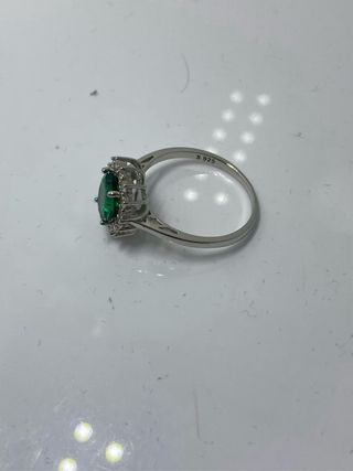 Anillo Plata S925 con Piedra Verde