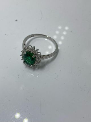 Anillo Plata S925 con Piedra Verde
