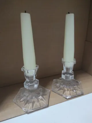 Candelabros de cristal tallado (2 unidades)
